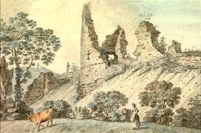 Caus Castle Darwin Country Caus Castle Shropshire 18th century Pen and wash