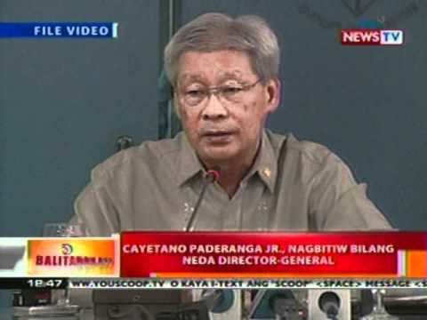 Cayetano Paderanga, Jr. BT Cayetano Paderanga Jr nagbitiw bilang NEDA Director