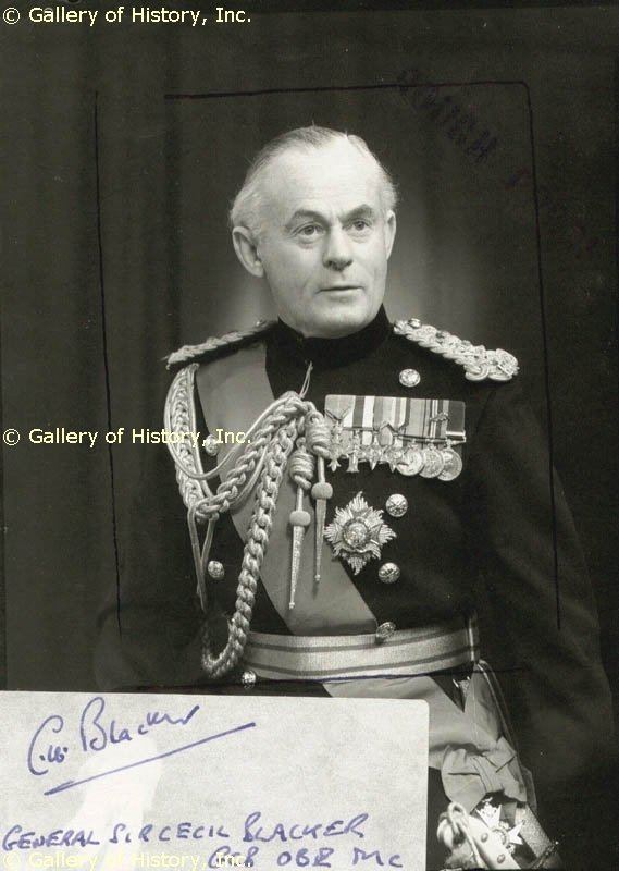 Cecil Blacker General Cecil Blacker Signatures Autographs Manuscripts