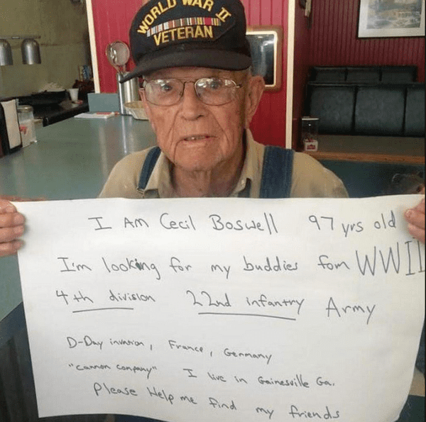 Cecil Boswell Help reunite WW2 Veteran Cecil Boswell with lost battle buddies