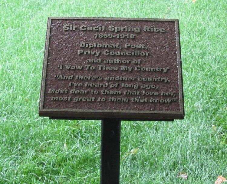 Cecil Spring-Rice Plaque for Sir Cecil SpringRice Balliol College
