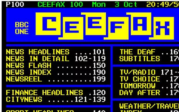 Ceefax Ceefax 10 things to miss Telegraph