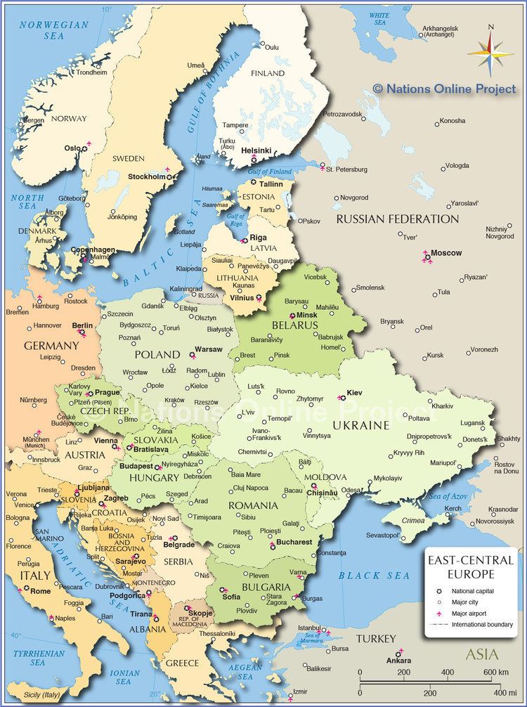 Central and Eastern Europe Political Map of Central and Eastern Europe Nations Online Project