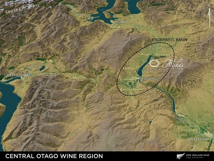 Central Otago wine region Wine Map of Central Otago Misha39s Vineyard