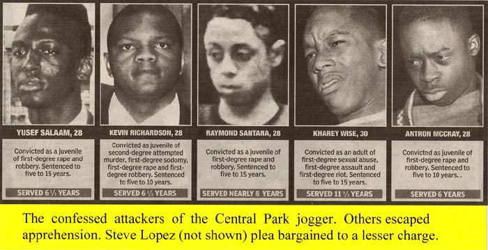 Central Park jogger case Gang Rape in the Park
