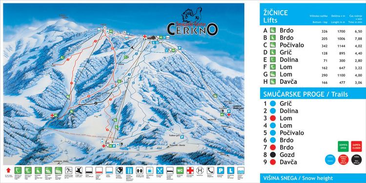 Cerkno Ski Resort Cerkno Piste Map