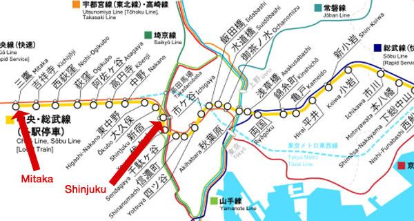 Chūō-Sōbu Line Complete access guide to Ghibli Museum from Tokyo and Shinjuku