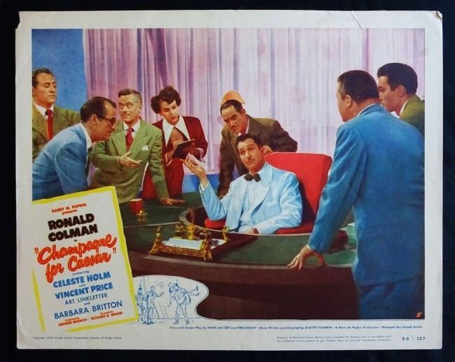 Champagne for Caesar For Caesar 1950 Lobby Card Very Fine Condition Ronald Colman