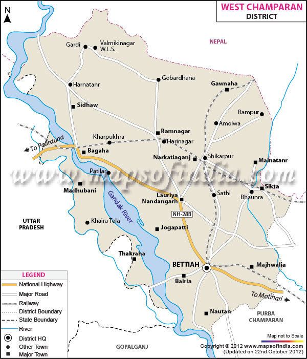 Champaran Paschim Champaran District Map