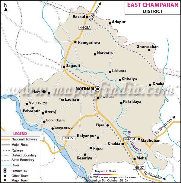 Champaran Purbi Champaran District Map