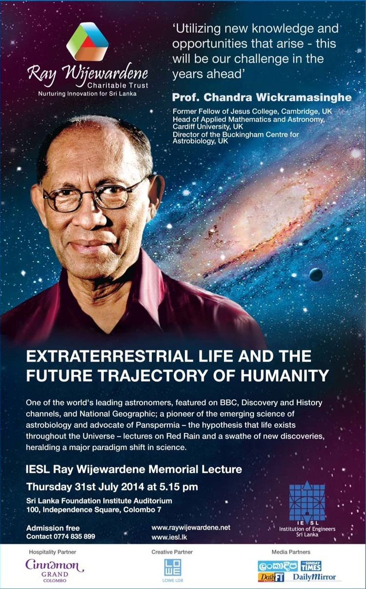Chandra Wickramasinghe Ray Wijewardene Memorial Lecture 2014