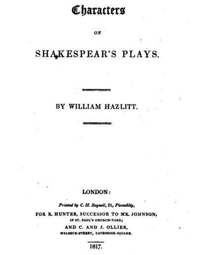 Characters of Shakespear's Plays