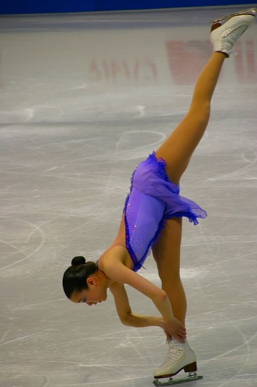 Charissa Tansomboon Figure skater Charissa Tansomboon performs a Charlotte Spiral