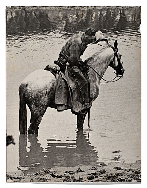 Charles Belden Charles J Belden Photograph of A Mounted Cowboy with Pack