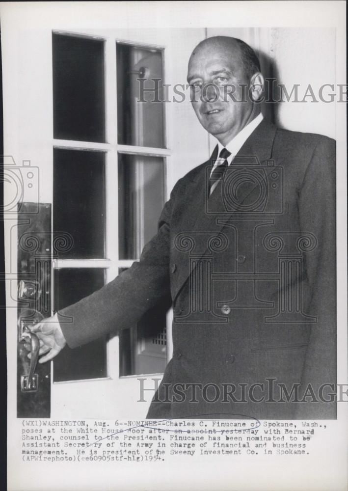 Charles C. Finucane 1954 Press Photo Nominee Charles C Finucane to be Assistant Sec of