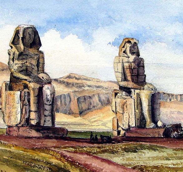 Charles Gilbert Heathcote CHARLES GILBERT HEATHCOTE COLOSSI OF MEMNON THEBES EGYPT 1864