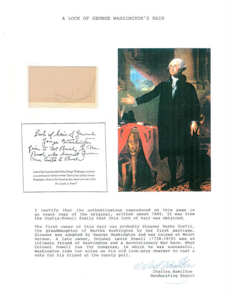Charles Hamilton (handwriting expert) George Washingtons Hair With Charles Hamilton COA eBay