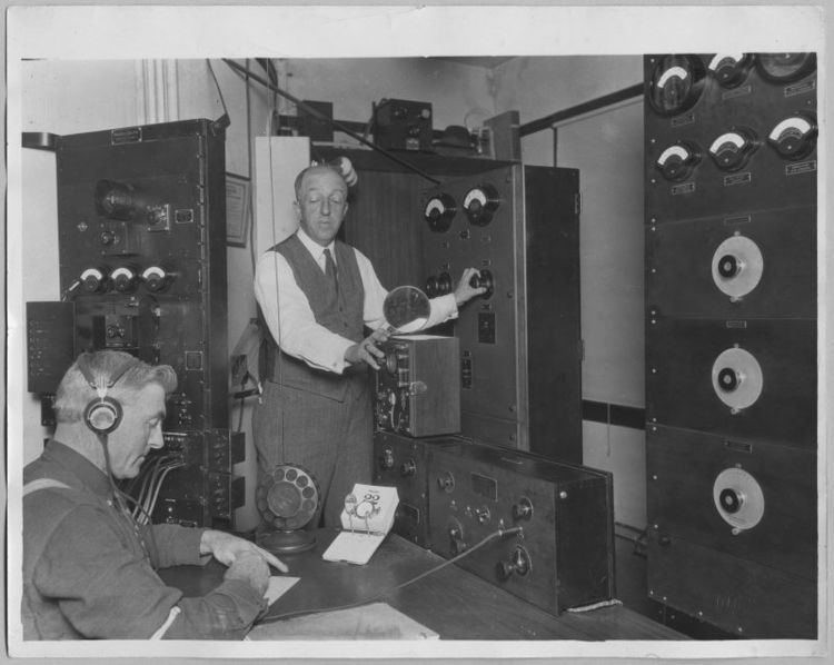 Charles Herrold Prof Charles Herrold operating radio equipment ca 1925