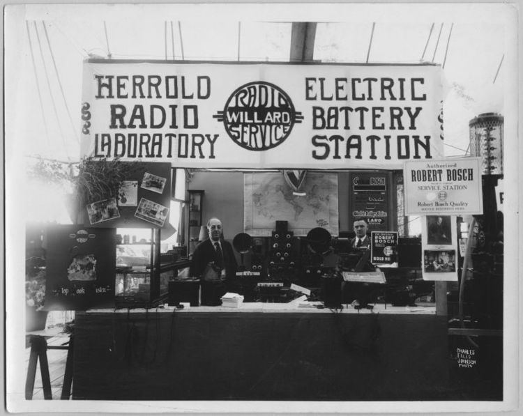 Charles Herrold Charles Herrold in radio lab booth ca 1925