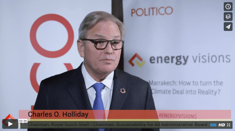 Charles O. Holliday Energy Visions interviews Charles O Holliday chairman of Royal
