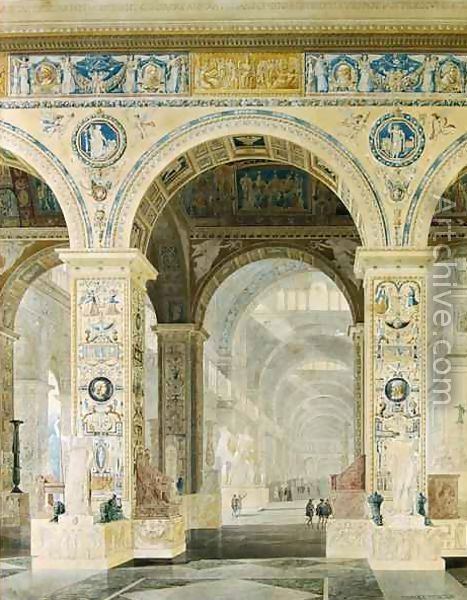 Charles Percier Interior View of the Louvre reproduction by Charles Percier