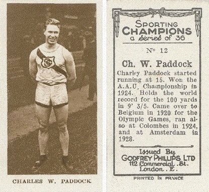 Charley Paddock CHARLES WILLIAM PADDOCK