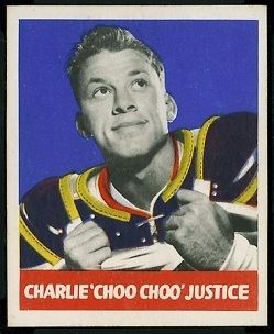 Charlie Justice (halfback) Charlie Justice rookie card 1948 Leaf 15 Vintage Football Card