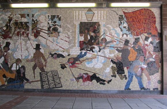 Chartist Mural Protest and survive this Chartist mural needs protection through