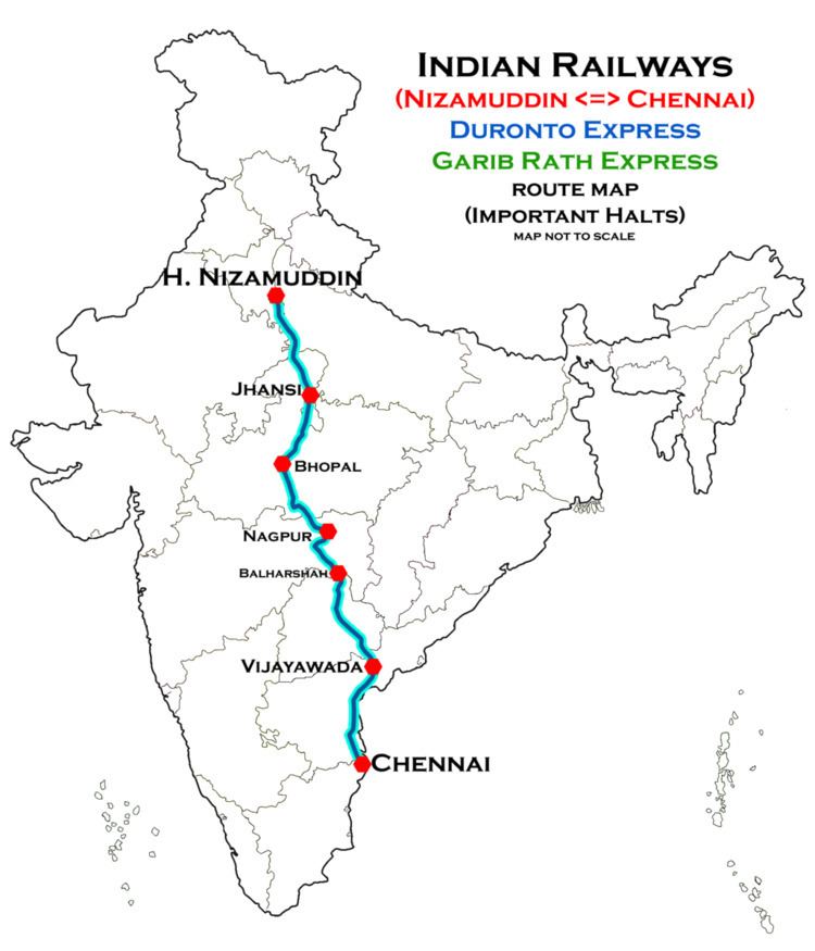 Chennai Central Hazrat Nizamuddin Garib Rath Express