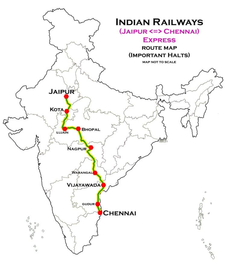 Chennai Central–Jaipur Superfast Express