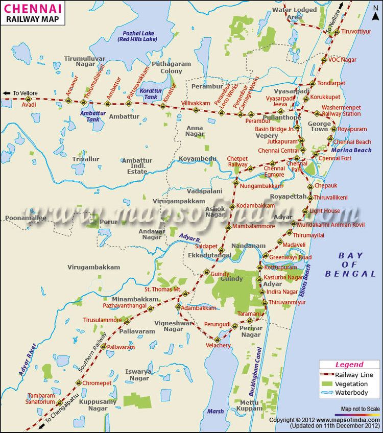 Chennai Suburban Railway Chennai Railway Map