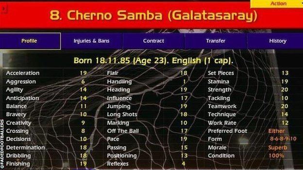 Cherno Samba BBC Sport Cherno Samba Championship Manager legend on