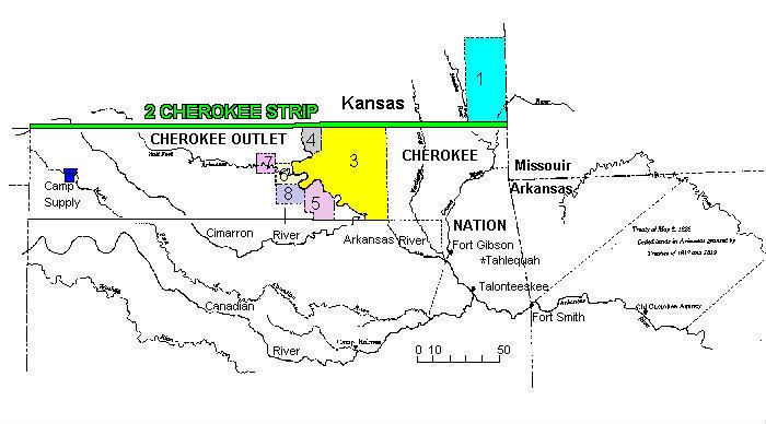 Cherokee Outlet Map of Cherokee Strip amp Cherokee Outlet