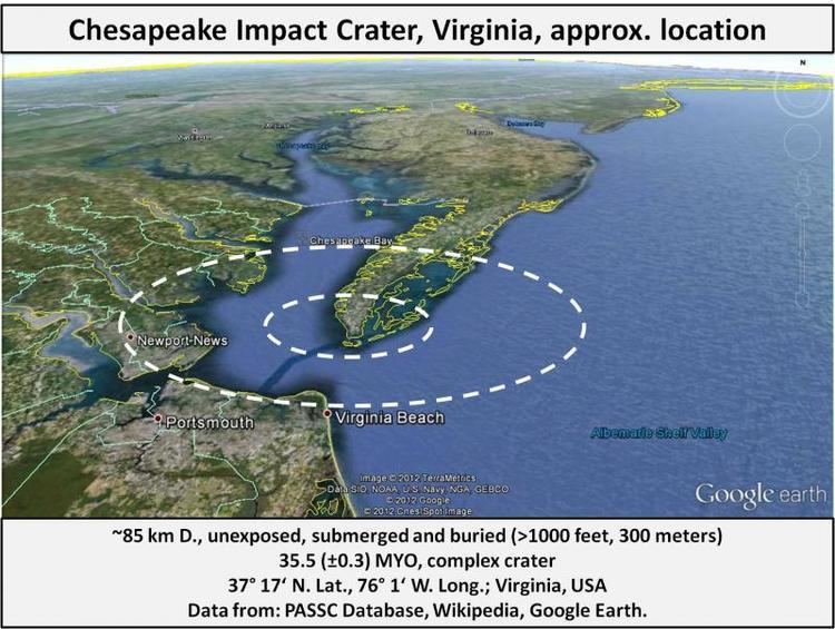 Chesapeake Bay impact crater United States Meteorite Impact Craters Chesapeake Bay Crater Virginia