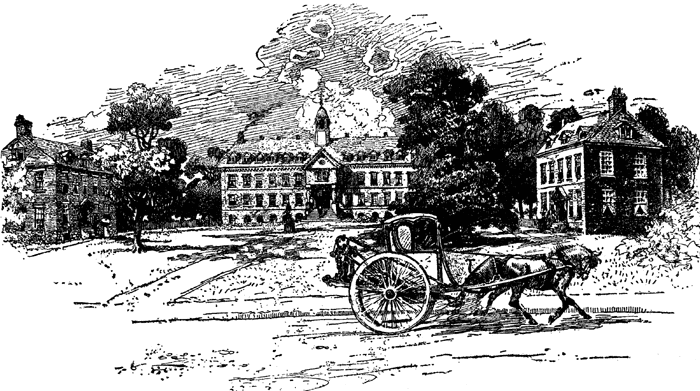 Vintage line drawing of College of William and Mary
