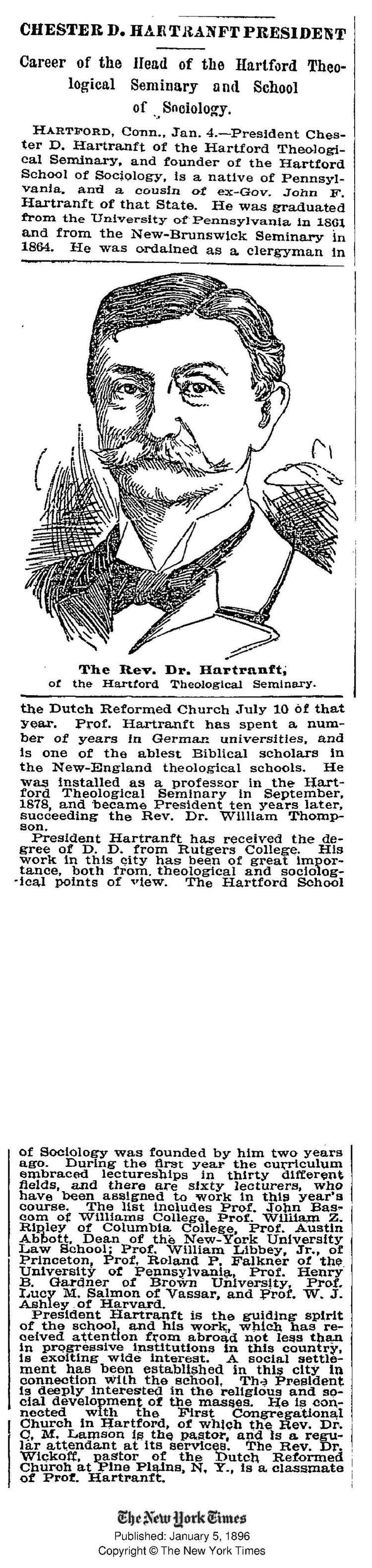 Chester David Hartranft FileArticle about Chester David Hartranft in The New York Times