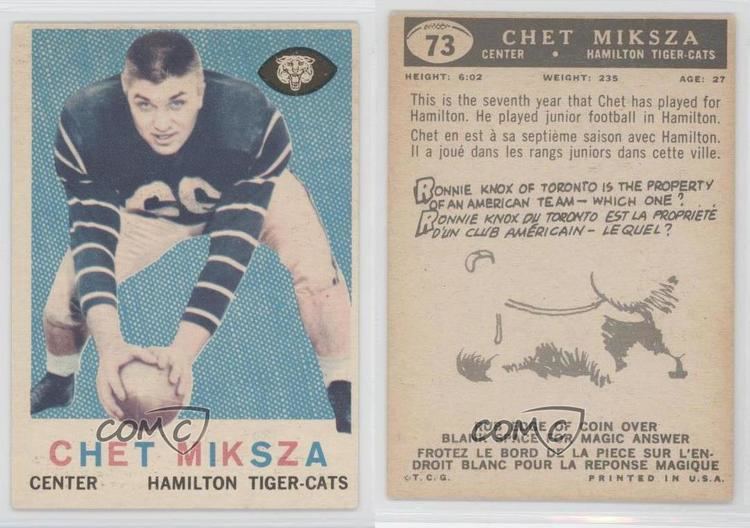 Chet Miksza 1959 Topps CFL 73 Chet Miksza Hamilton TigerCats CFL Rookie