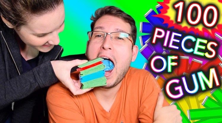 Chewing gum 100 PIECES OF GUM CHALLENGE because internet YouTube