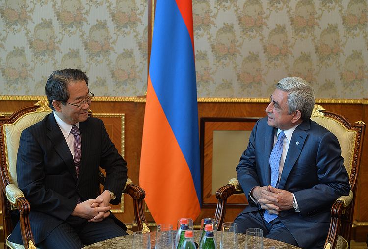 Chikahito Harada President receives Japanese ambassador to Armenia Chikahito Harada