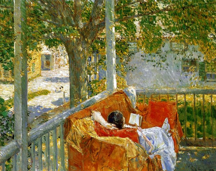 Childe Hassam Couch on the Porch Cos Cob Childe Hassam WikiArtorg