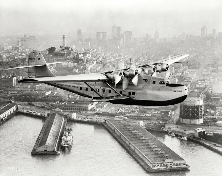 China Clipper Aerial view of Pan American Airways 39China Clipper39 Martin M130