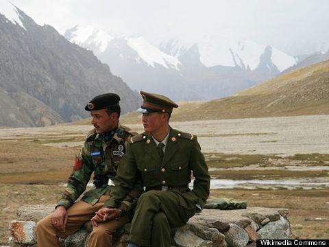 China–Pakistan border Chinese and Pakistani Border Guards Hold Hands At Khunjerab Pass
