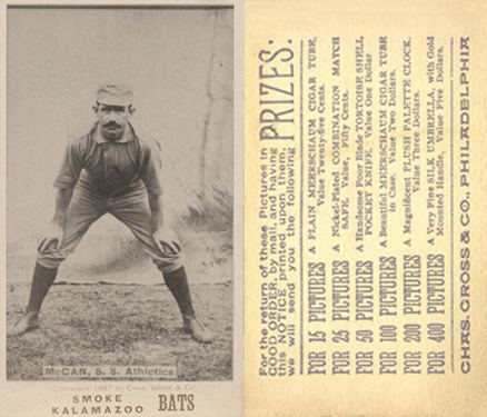 Chippy McGarr 1887 Kalamazoo Bats Chippy McGarr 39 Baseball Card Value Price Guide