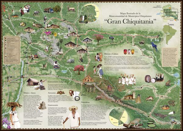 Chiquitania Chiquitania Region Tourist Map mappery