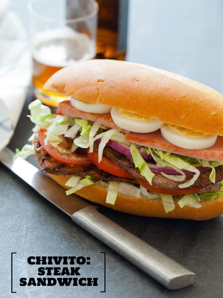 Chivito (sandwich) Chivito Steak Sandwich Sandwich recipe Spoon Fork Bacon