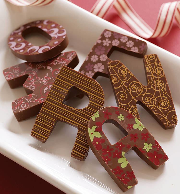Chocolate letter patterned milk chocolate letter by choklet notonthehighstreetcom