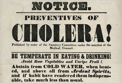 Cholera outbreaks and pandemics