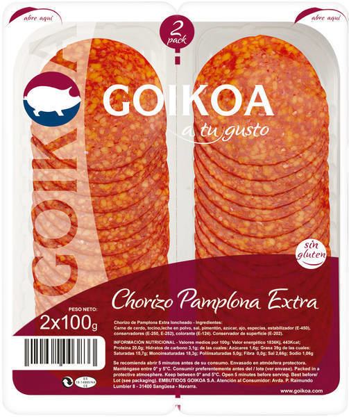 Chorizo ​​de Pamplona Chorizo de Pamplona Goikoa Lonchas Pack2x90 gr