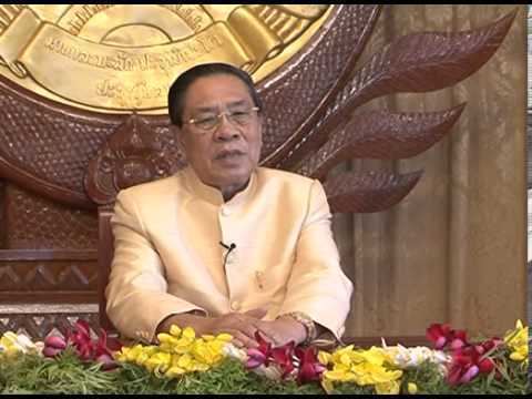 Choummaly Sayasone Lao NEWS on LNTVPresident Choummaly Sayasone extended his best