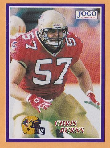 Chris Burns (Canadian football) Chris Burns CFL card 1995 Jogo 392 Ottawa Rough Riders Portland